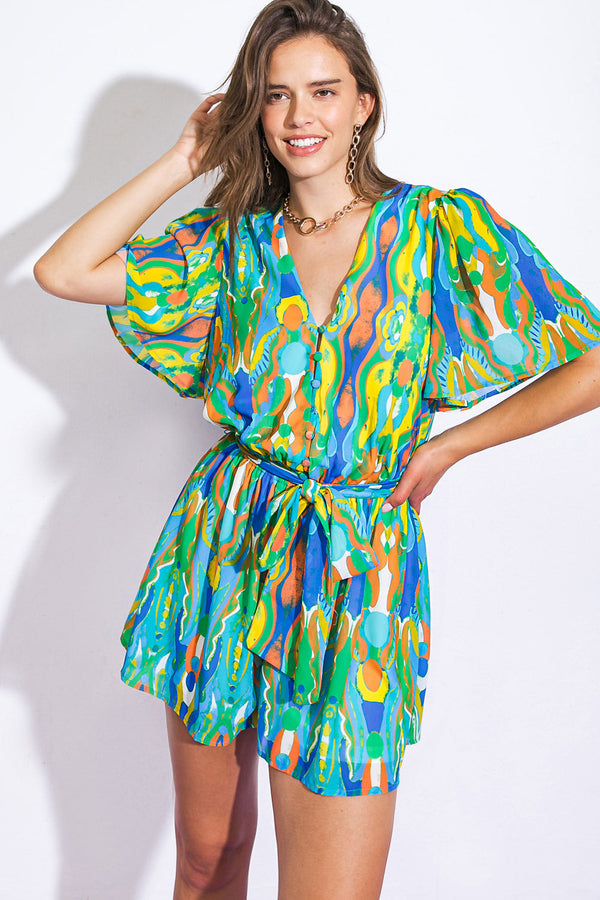 in-my-happy-place-woven-romper Flying Tomato-Sophia's StyleROMPER-1